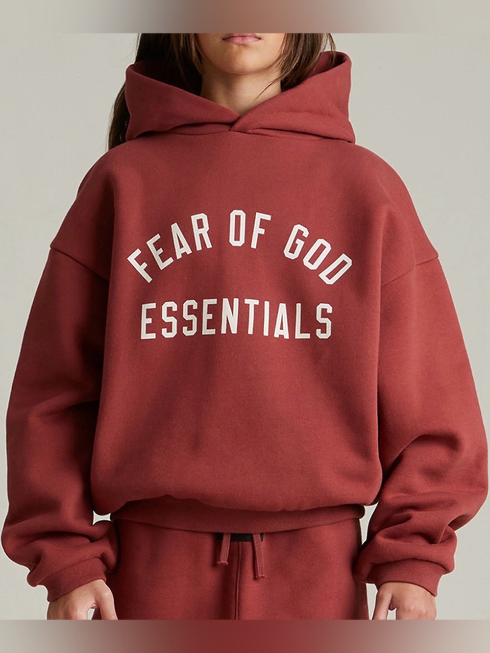 Fear of God Essentials Crimson KIDS Hoodie